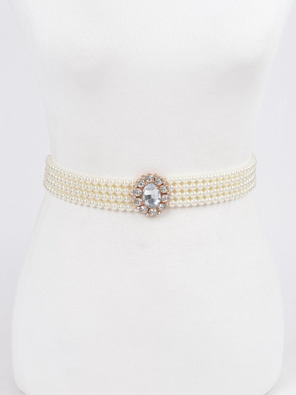 BNWT Crystal Flower Classy Stretch Pearl Elastic Belt Bridal Belt